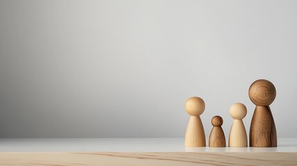 Three Charming Wooden Peg Dolls