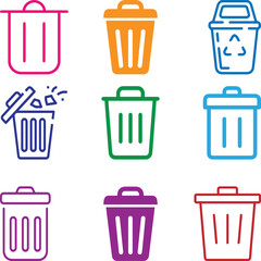 The Recycle bin design with colorful