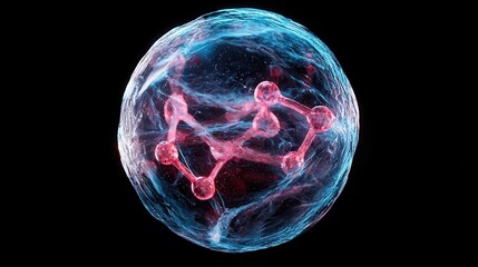 Naklejka premium Abstract representation of molecular structure in vibrant colors