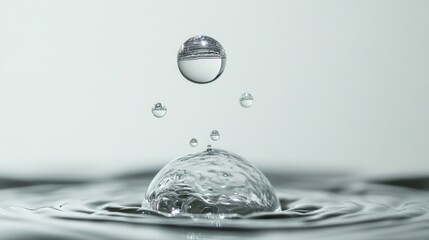 Water Droplet Splash with Circular Ripples
