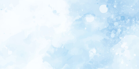 Defocused and blurry wet ink effect sky blue color watercolor background, blurred and grainy Blue powder explosion on white background, Classic hand painted Blue watercolor background for design.
