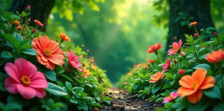 lush green foliage surrounds homalomena flowers, florals, verdant, garden