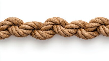 Fototapeta premium Intricate Brown Rope Texture On White Background