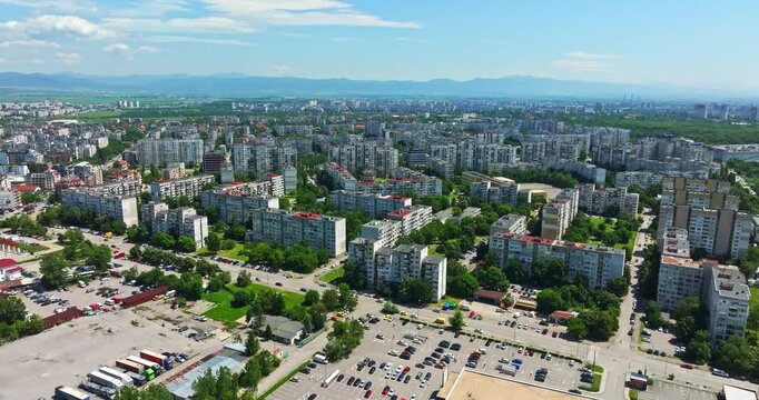 Calm Green Residential Area Outskirts Of Sofia Bulgaria Aerial Drone Eastern Europe