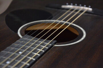 close up of a guitar