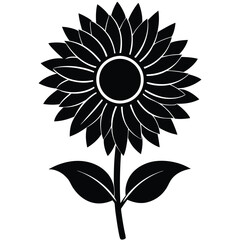 Minimalist Sunflower Silhouette Vector for Creative Project