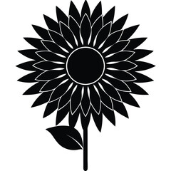 Minimalist Sunflower Silhouette Vector for Creative Project