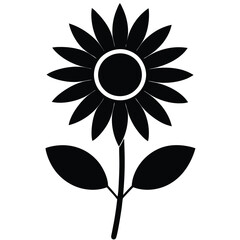 Minimalist Sunflower Silhouette Vector for Creative Project
