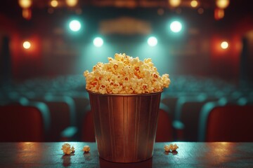 Popcorn at the Movies: Dramatic Lighting and Cozy Atmosphere