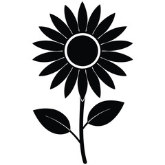 Minimalist Sunflower Silhouette Vector for Creative Project