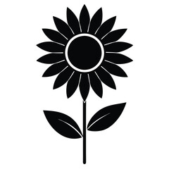 Minimalist Sunflower Silhouette Vector for Creative Project