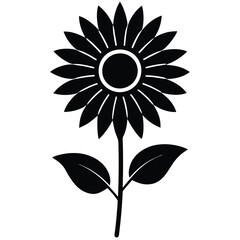 Minimalist Sunflower Silhouette Vector for Creative Project