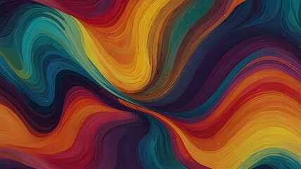 vivid hues that flow together in a way that resembles waves.