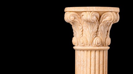 Intricate Stone Column Capital Classical Architectural Detail