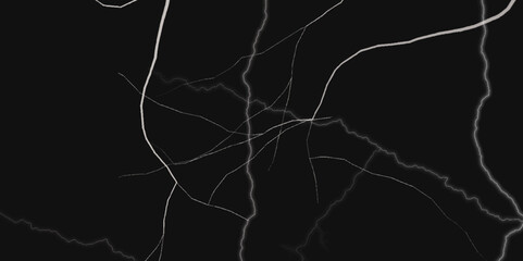 Thunder Stock Image In Black Background. Massive lightning bolt with branches isolated on black background.