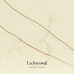Retro Spanish map of La JoyosaJ, Arag�n. Vintage street map.