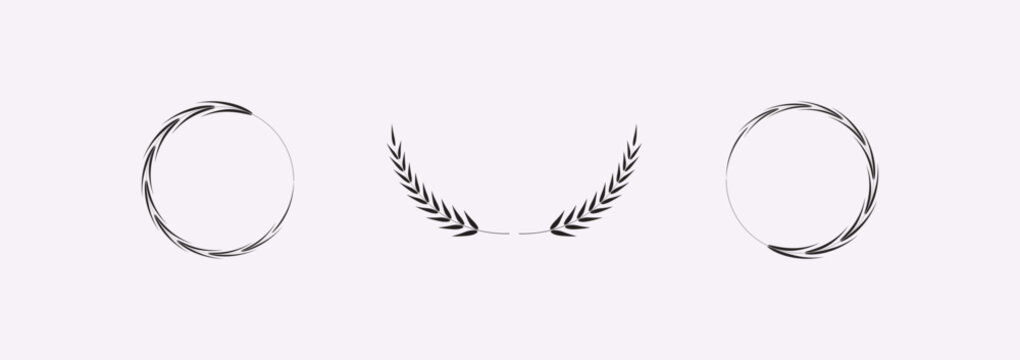 Vector laurel wreath, Floral wreaths, aurel wreaths, vector illustration.