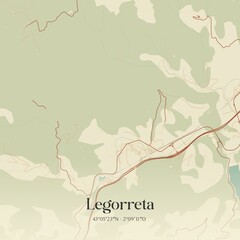 Fototapeta premium Retro Spanish map of Legorreta, Pa�s Vasco. Vintage street map.