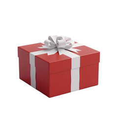 Obraz premium Red Gift Box with White Ribbon