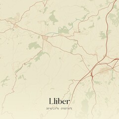 Obraz premium Vintage map of Lliber, Spain.