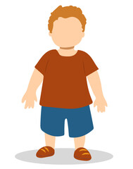 Vector illustration of a young boy standing confidently in casual summer attire against a minimal background