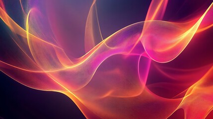 Obraz premium Abstract Flame: An ethereal dance of vibrant hues, creating an abstract masterpiece of fiery energy. A mesmerizing blend of crimson, gold, and magenta.