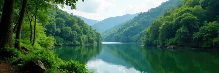 Lush forest surroundings of Mullaperiyaru Dam, foliage, natural