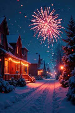 Rotes Weihnachtshintergrund mit bunten Farben, warmherzig, feuerwerk, festliche