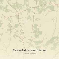 Fototapeta premium Vintage map of Merindad de Rio Ubierna, Spain.