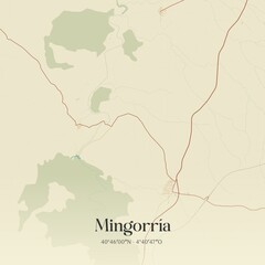 Obraz premium Vintage map of Mingorria, Spain.