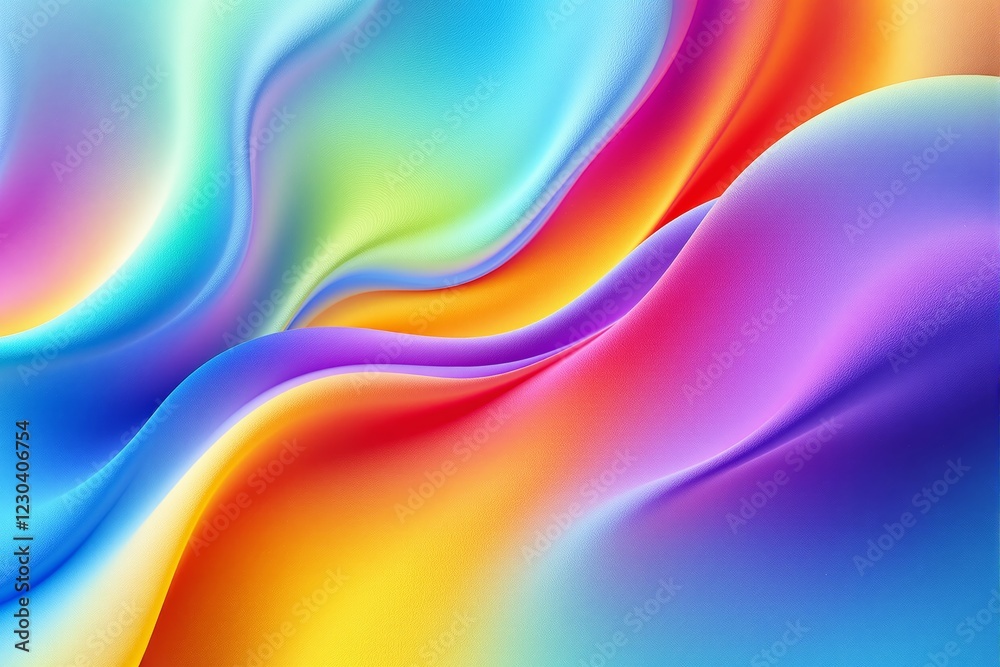 Aufkleber Abstract colorful gradient waves with flowing curves and vibrant hues on a textured background.