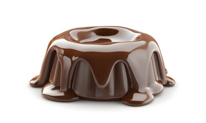 Chocolate Bundt Cake Dripping Glaze, Studio Shot
