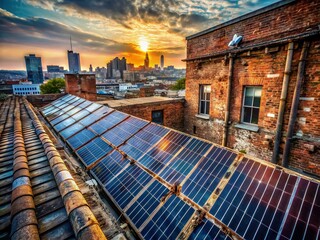 Rooftop Solar Panels: Urban Exploration Photography - Sustainable Energy in Cityscapes