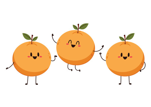 Mandarin orange character on white background vector - illustration. Chinese New Year Mandarin Orange.