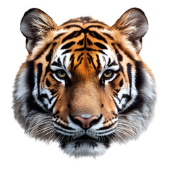 Fototapeta premium Tiger Face, Isolated on Transparent Background
