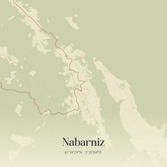 Obraz premium Retro Spanish map of Nabarniz, Pa�s Vasco. Vintage street map.