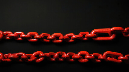 texture of a red chain on a black background