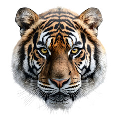 Fototapeta premium Tiger Face, Isolated on Transparent Background
