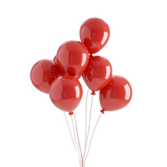 Red Balloons Against a Black Background