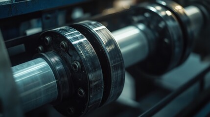 Fototapeta premium Close-Up View of Industrial Machine Components