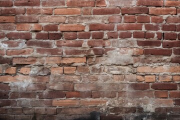 Fototapeta premium An Aged Red Brick Wall Providing a Perfect Background for Architecture and Building Concepts with a Worn-Out Look
