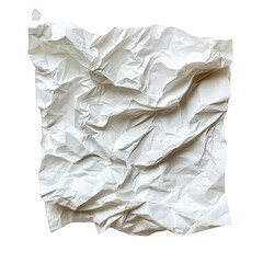Obraz premium Textured Crumpled White Paper Sheet – Isolated Design Resource