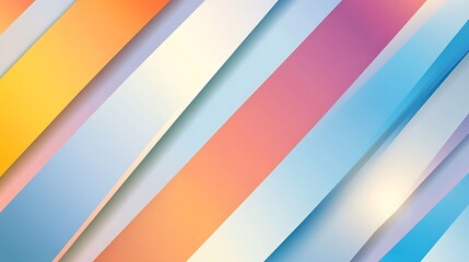 Obraz premium A geometric vector design featuring colorful diagonal stripes under soft lighting with smooth gradients
