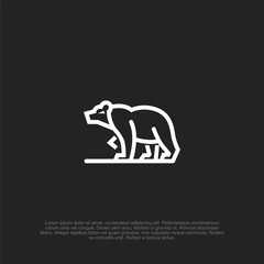 Outline minimalist bear logo with a simple and modern design, perfect for wildlife branding, outdoor adventure companies, and nature conservation projects