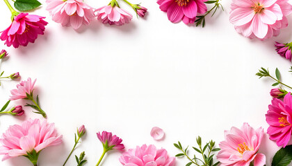 Elegant floral arrangement of pink azaleas on white background, beauty