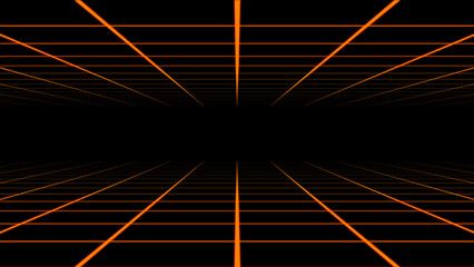 Synthwave vaporwave retrowave cyber background with copy space, laser grid, starry sky, blue and purple glows with smoke and particles. Design for poster, cover, wallpaper, web, banner, etc.