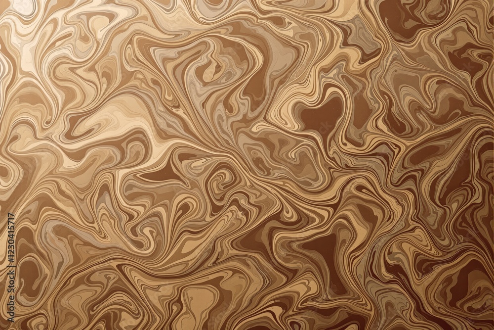 Poster abstract marbled pattern with brown and beige tones on a smooth background.