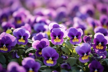 Violet Viola Blossoms in a Wildflower Field - Springtime Garden and Flora for Gardening (3:2 aspect ratio)