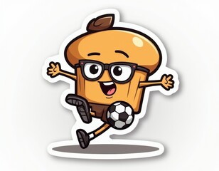 a fun cupcake playing football