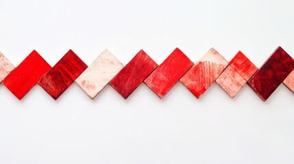 Emphasizing energy and direction, the striking red zigzag arrow rises against a clean white backdrop. This bold design symbolizes upward momentum, creativity, and inspiration in visual art